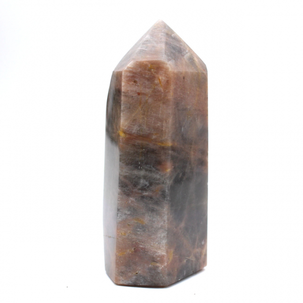 Dunkles Mikroklin-Mineralienprisma – Schwarzer Mondstein