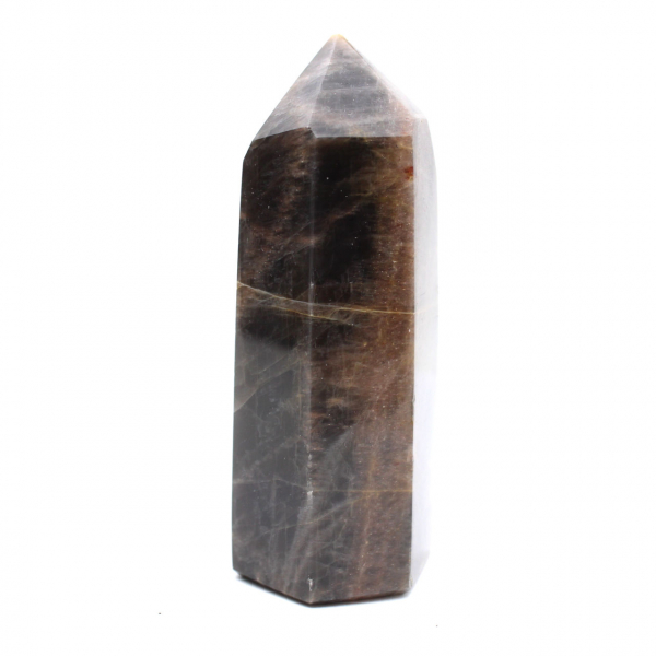 Geometrisches Mikroklinprisma – Seltener schwarzer Mondstein
