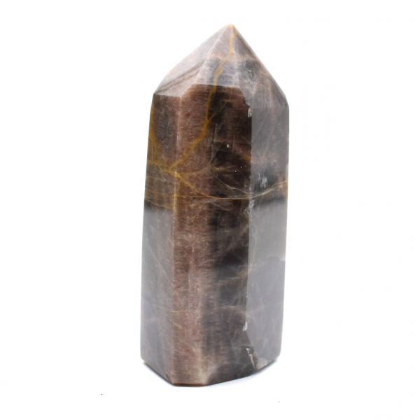 Geometrisches Mikroklinprisma – Seltener schwarzer Mondstein