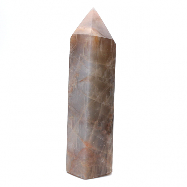 Massives Prisma aus schwarzem Mondstein – Madagaskar-Mikroklin