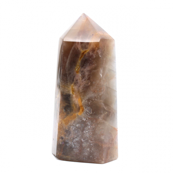 Massives Prisma aus schwarzem Mondstein – Madagaskar-Mikroklin