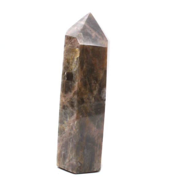 Geometrisches Mikroklin-Prisma – Schwarzer Mondstein aus Madagaskar