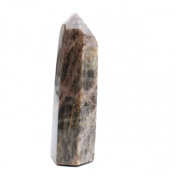 Geometrisches Mikroklin-Prisma – Schwarzer Mondstein aus Madagaskar