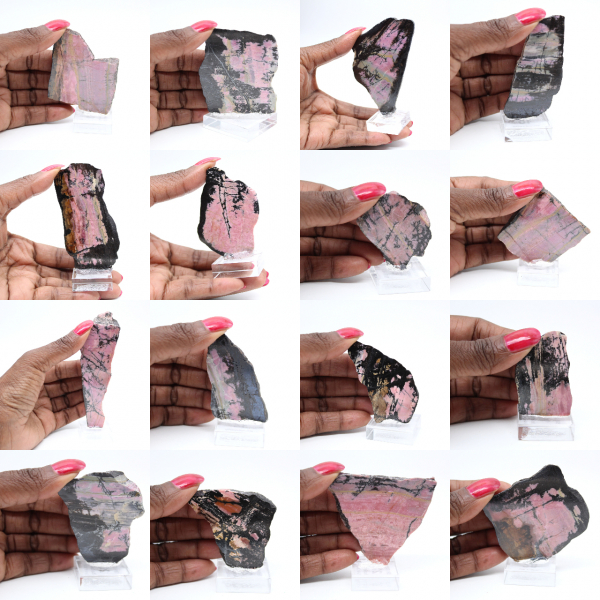 Polierte Rhodonit-Scheibe hochwertige Dekoration