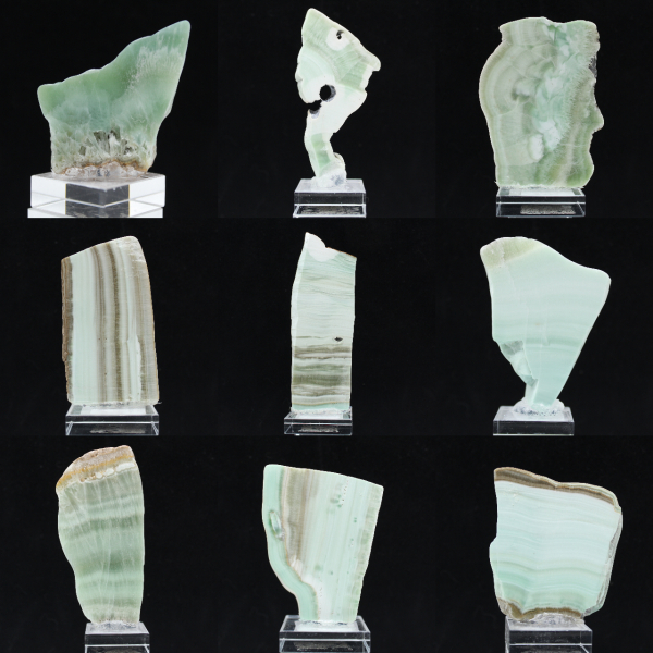 Natürliche grüne Aragonit-Stein-Scheibe