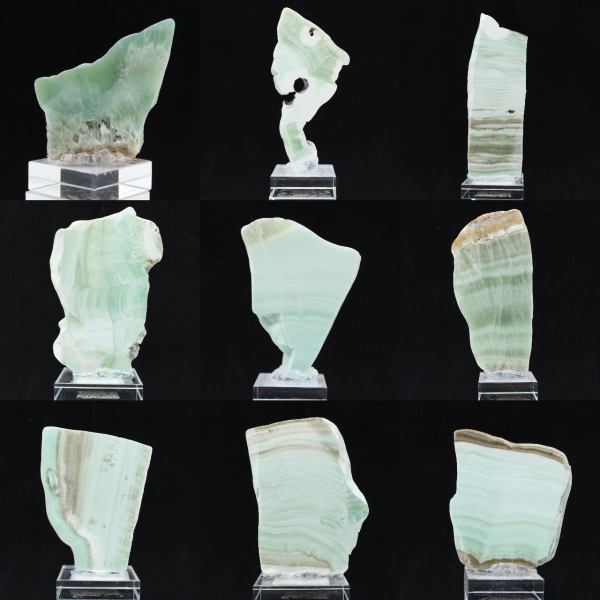 Natürliche grüne Aragonit-Stein-Scheibe