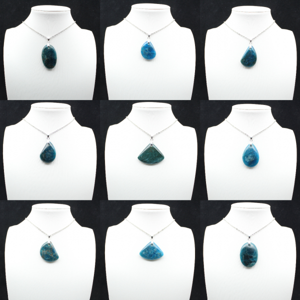 Anhänger aus blauem Apatit aus Madagaskar – Naturstein