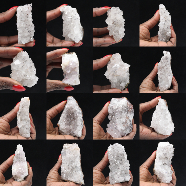 Rohquarz aus Marokko, Kristalle mit Goethit-Einschlüssen