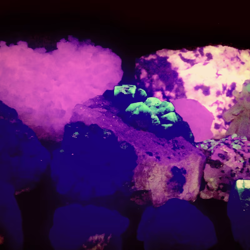 Fluoreszierende Mineralien: Wenn Steine im Dunkeln leuchten Different fluorescent minerals