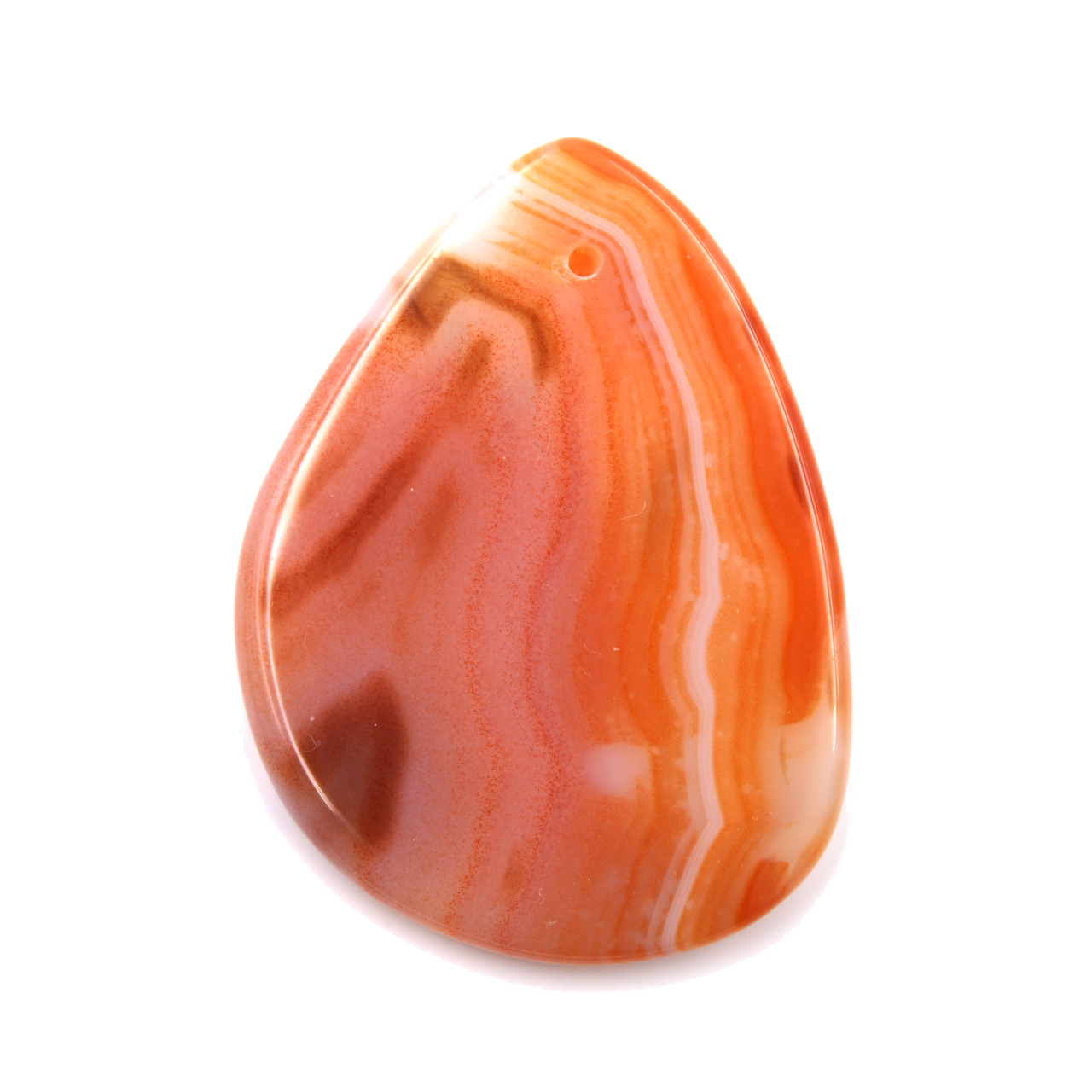 Orange Achat Anhänger in Tropfenform