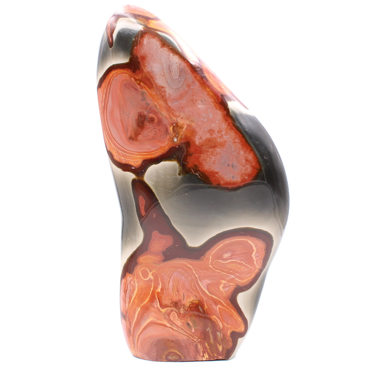 Dekorativer Block aus bedrucktem Jaspis, rosa-braun-orange