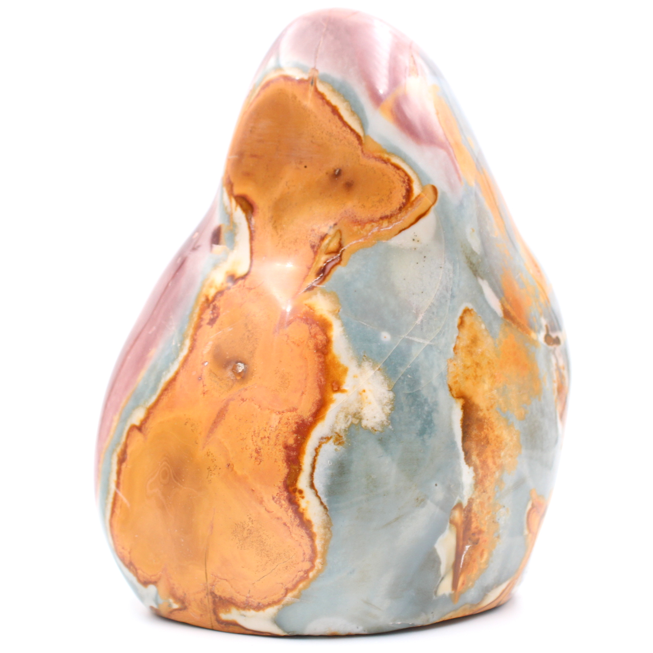 Bedruckter Jaspis, Zierstein, 2 Kilo, blau-orange Rose