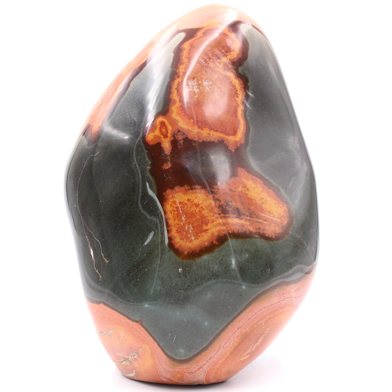 Orange brauner und grau bedruckter Jaspis