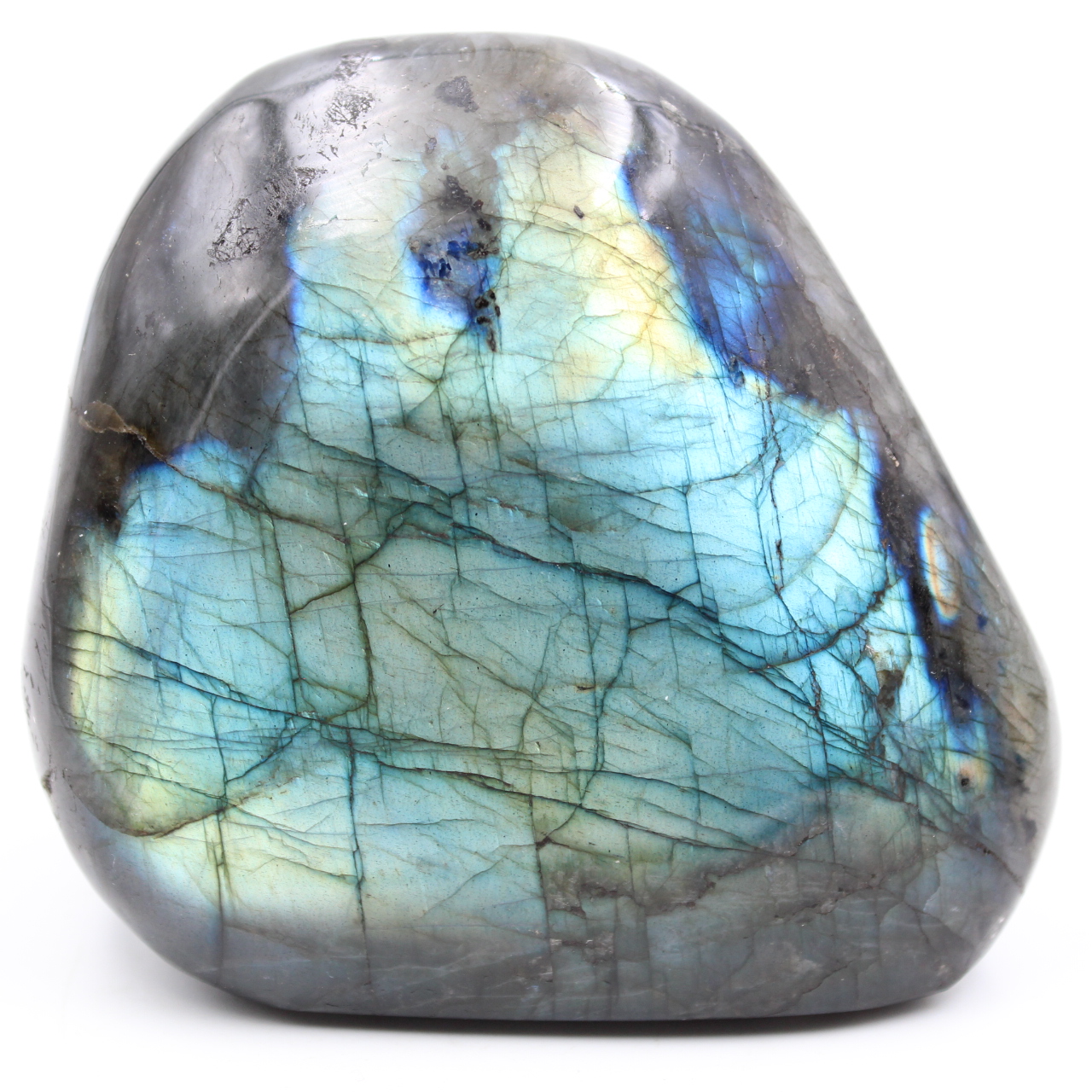 Labradorit mit blaugrünen Reflexen, Zierstein