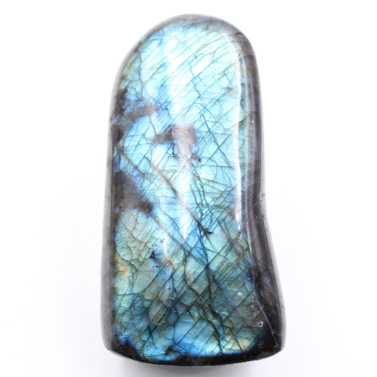 Blau polierter Labradoritblock