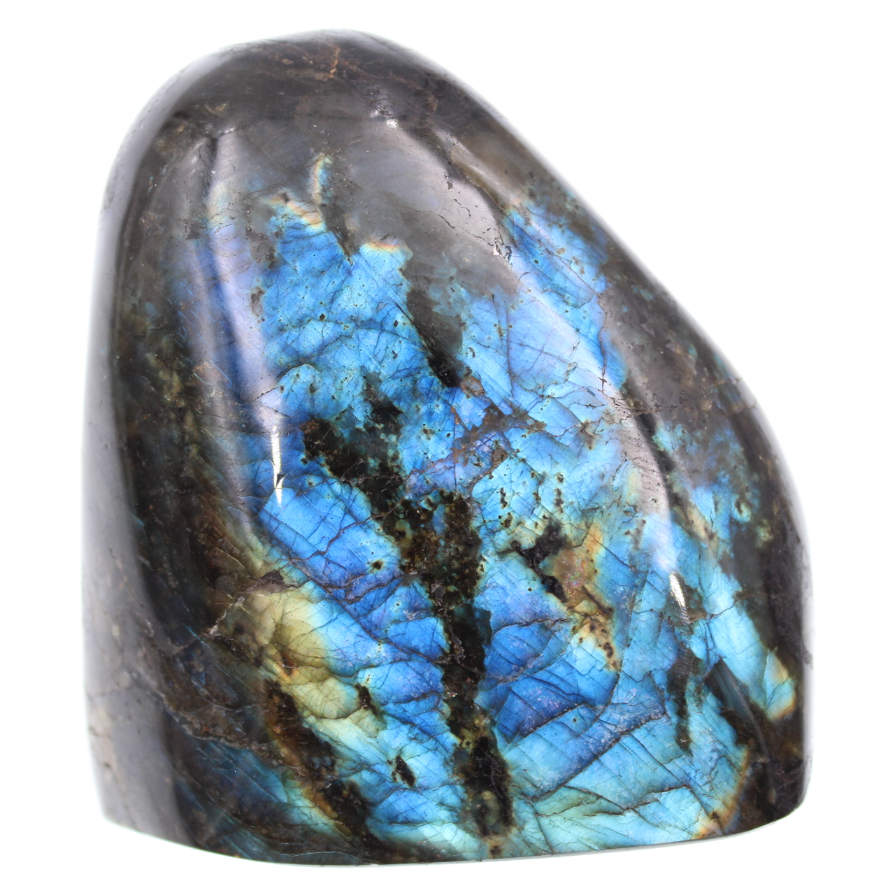Blauer Labradoritstein in polierter Form