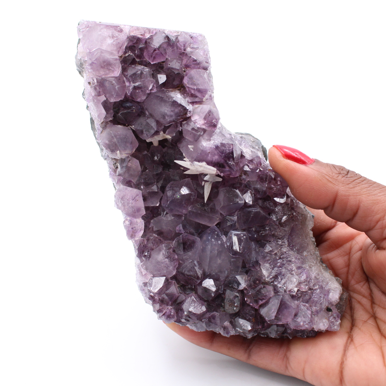 Amethystkristalle und Calcitkristalle