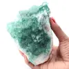 Kubische Kristalle aus grünem Fluorit auf massivem Fluorit - 0