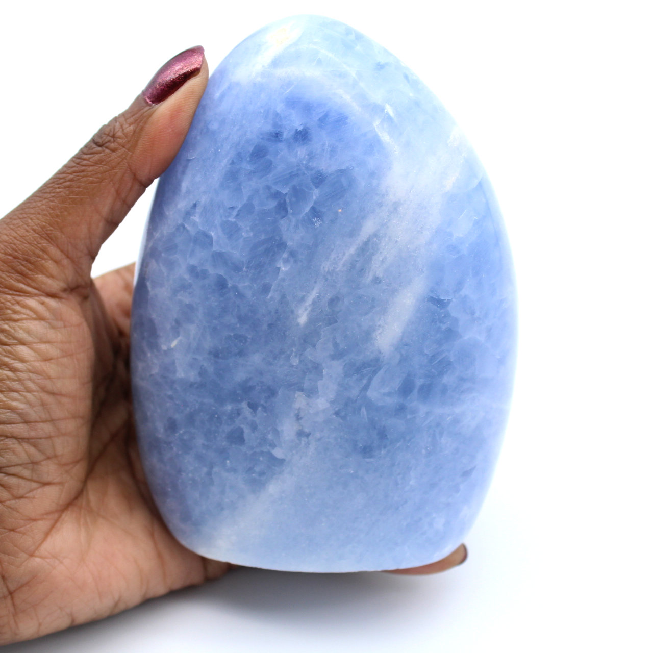 Polierter blauer Calcitstein