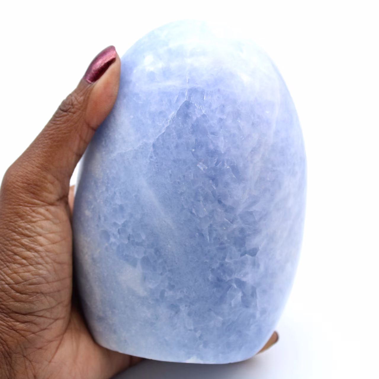 Polierter blauer Calcit aus Madagaskar