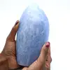 Polierter blauer Calcitstein - 0