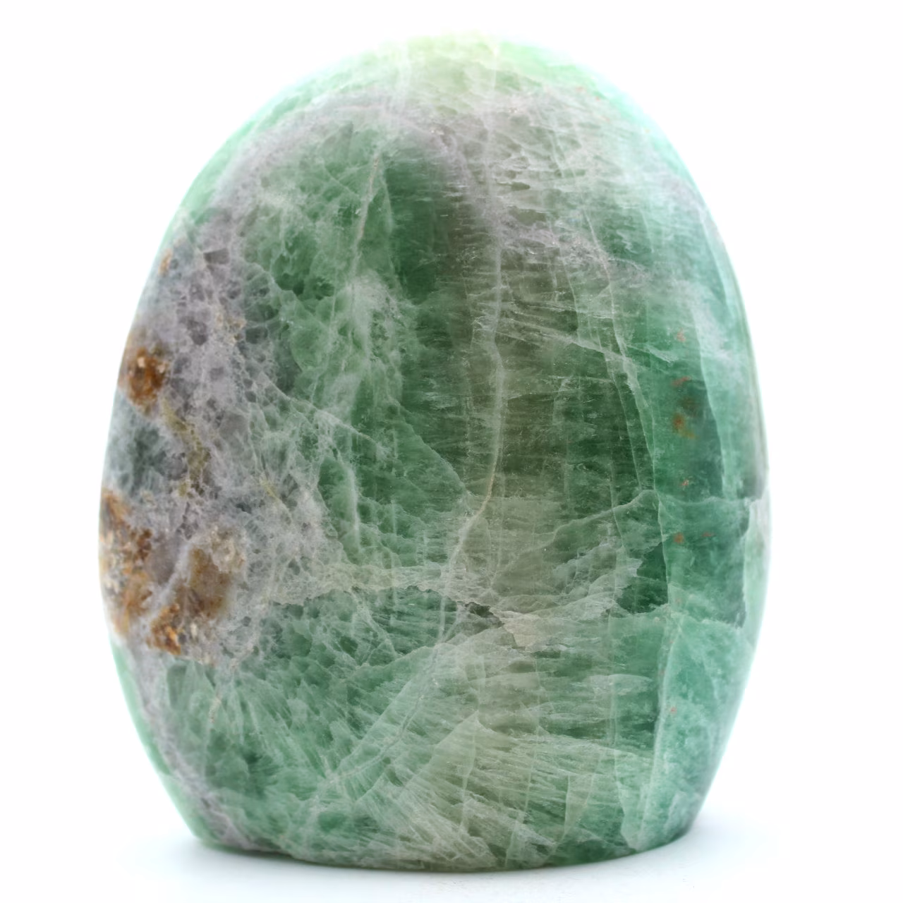 Polierter grüner Fluoritstein