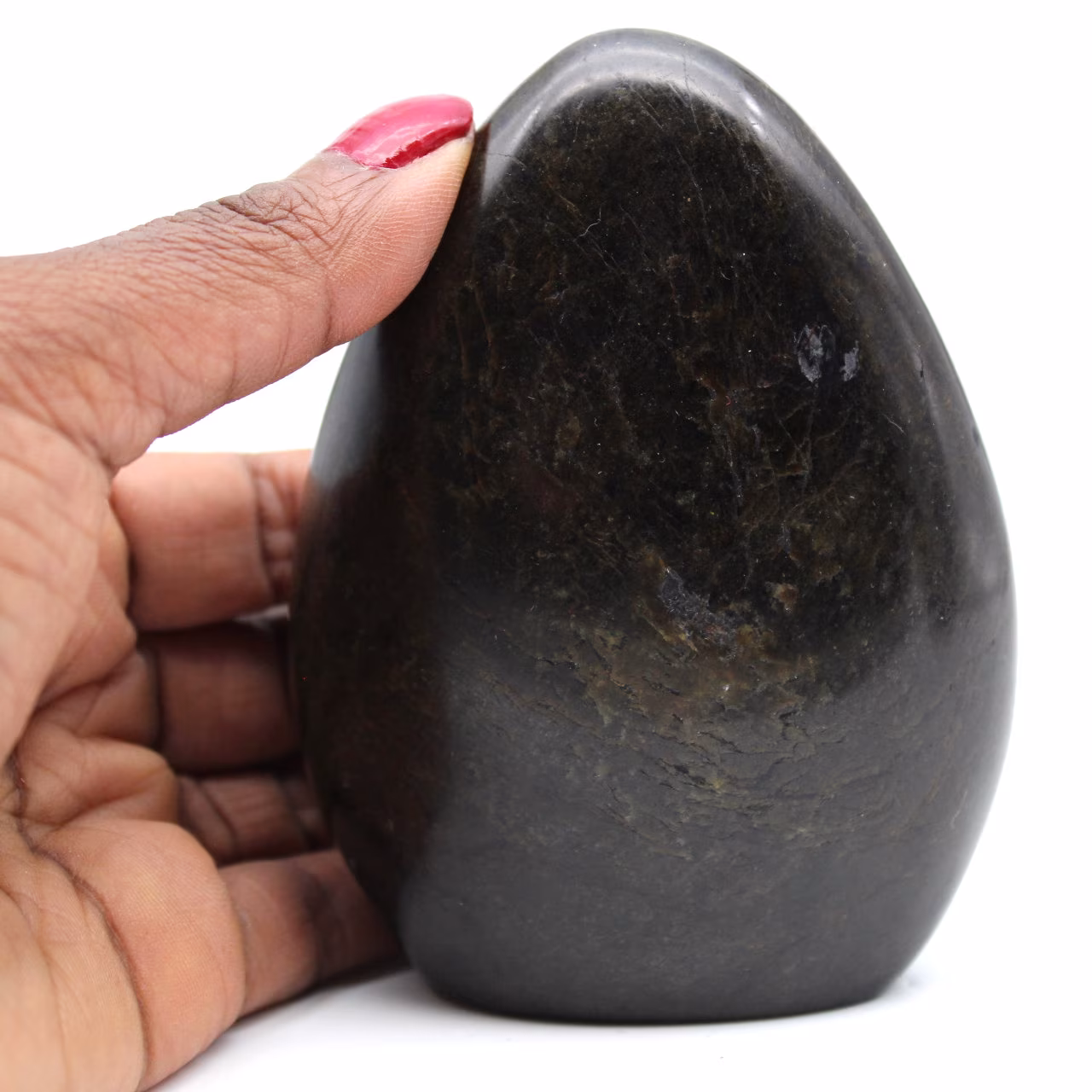 Polierter schwarzer Turmalin aus Madagaskar