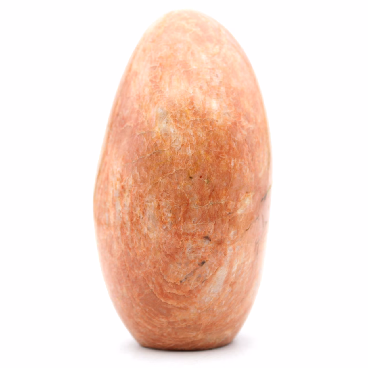 Natürlicher rosafarbener Mondstein mit Mikrolinien