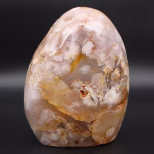 Polished flower agate stone