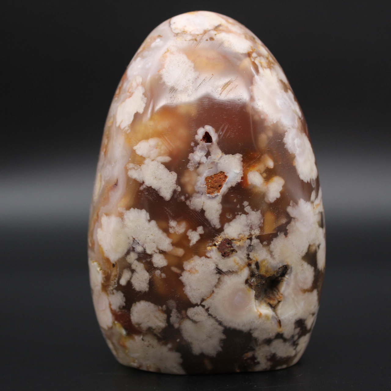 Polished natural flower agate block