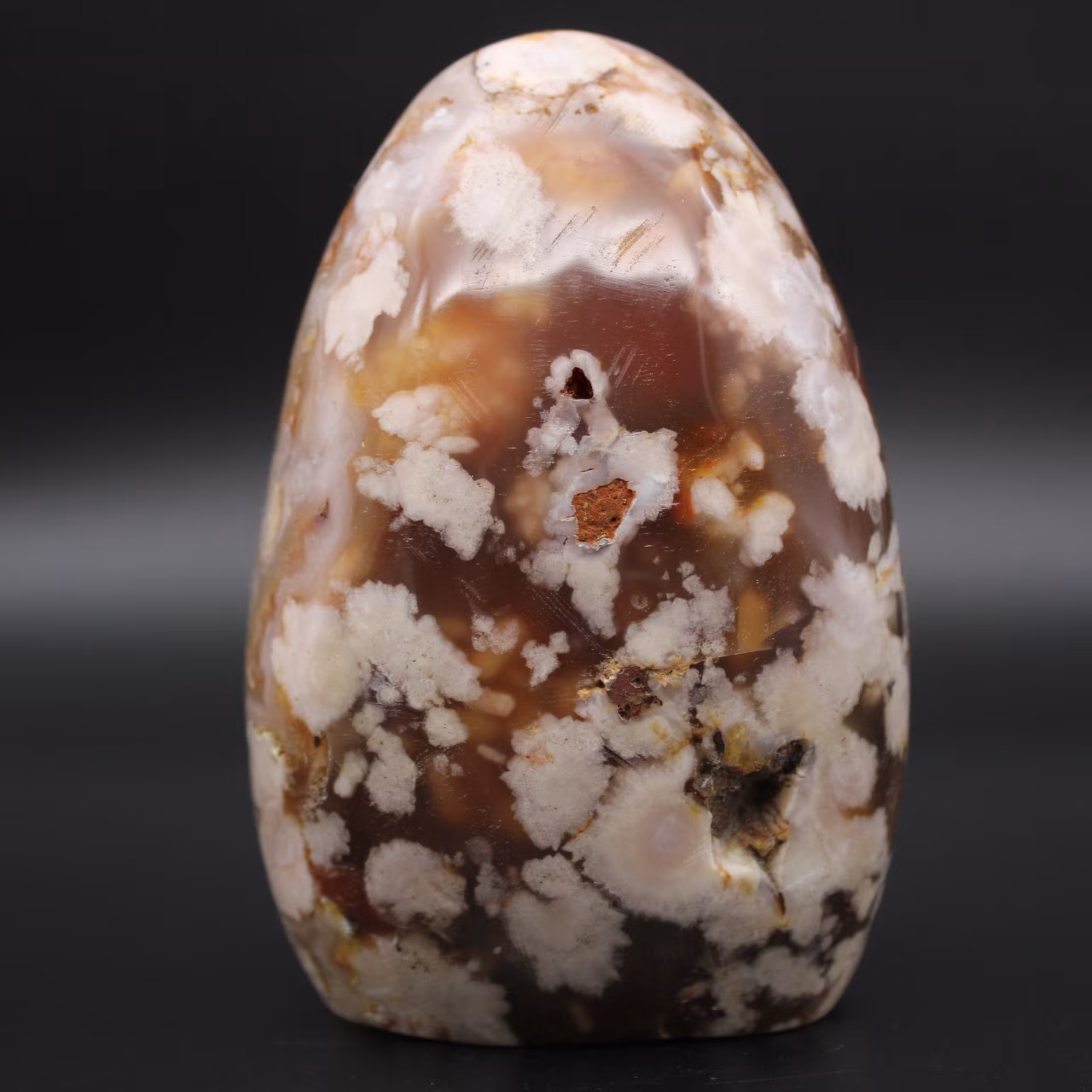 Polished natural flower agate block