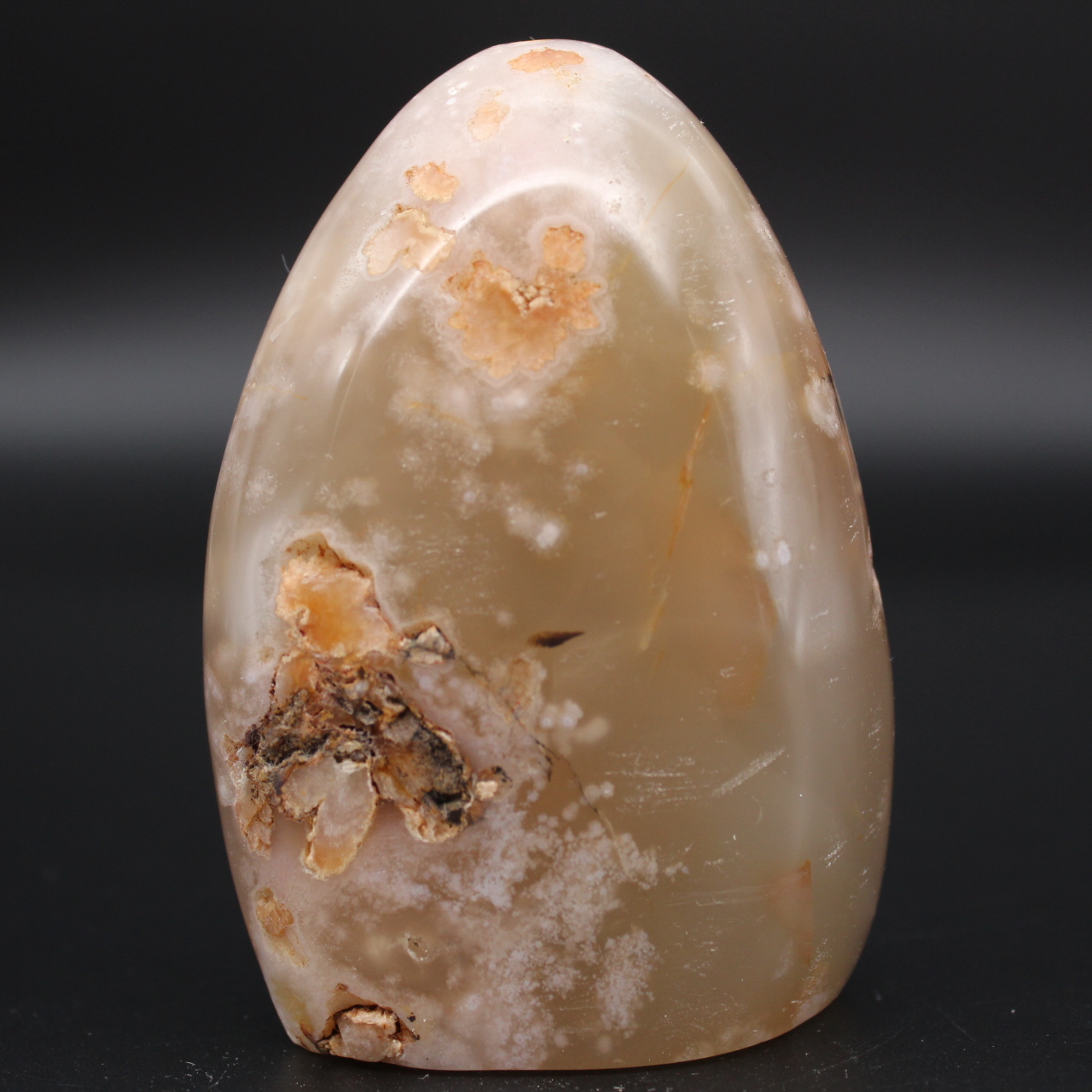Polished flower agate stone
