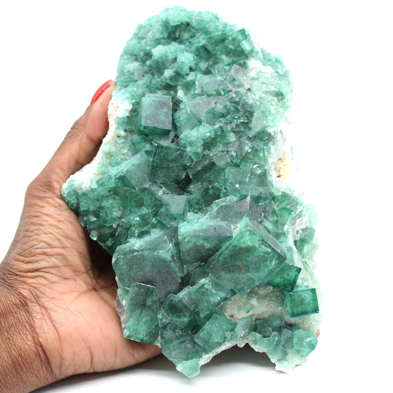 Kristallisation von grünem Fluorit aus Madagaskar