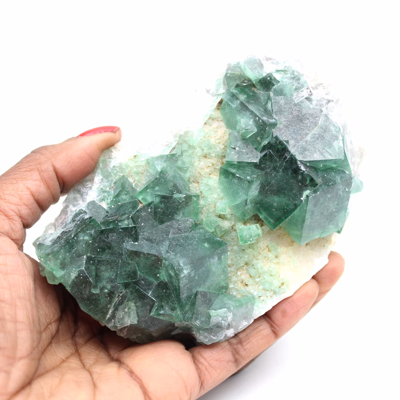 Kristallisation von grünem Fluorit aus Madagaskar