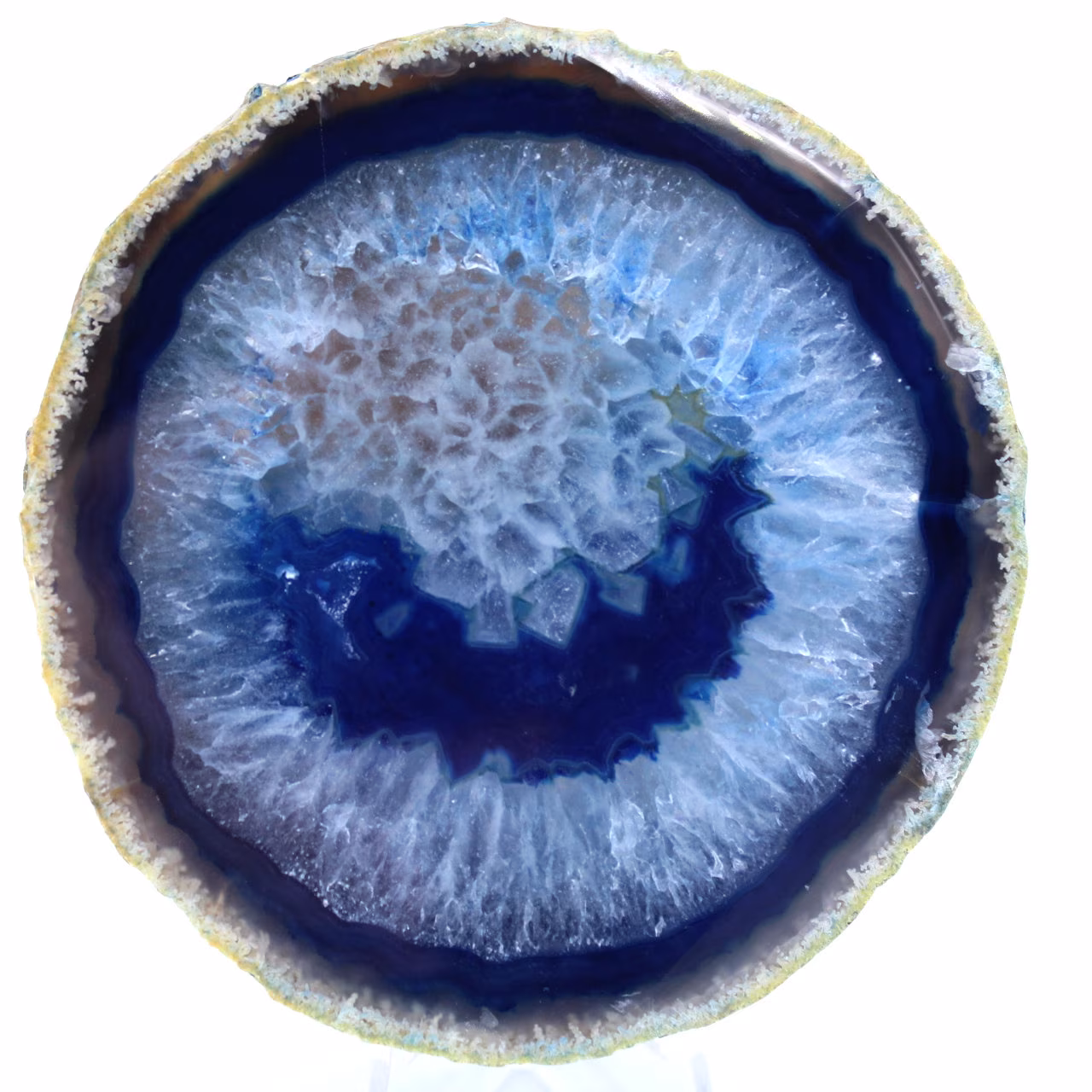 Scheibe aus dekorativem blauem Achat