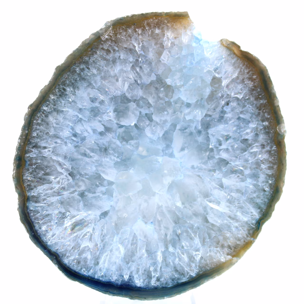 Scheibe aus dekorativem blauem Achat