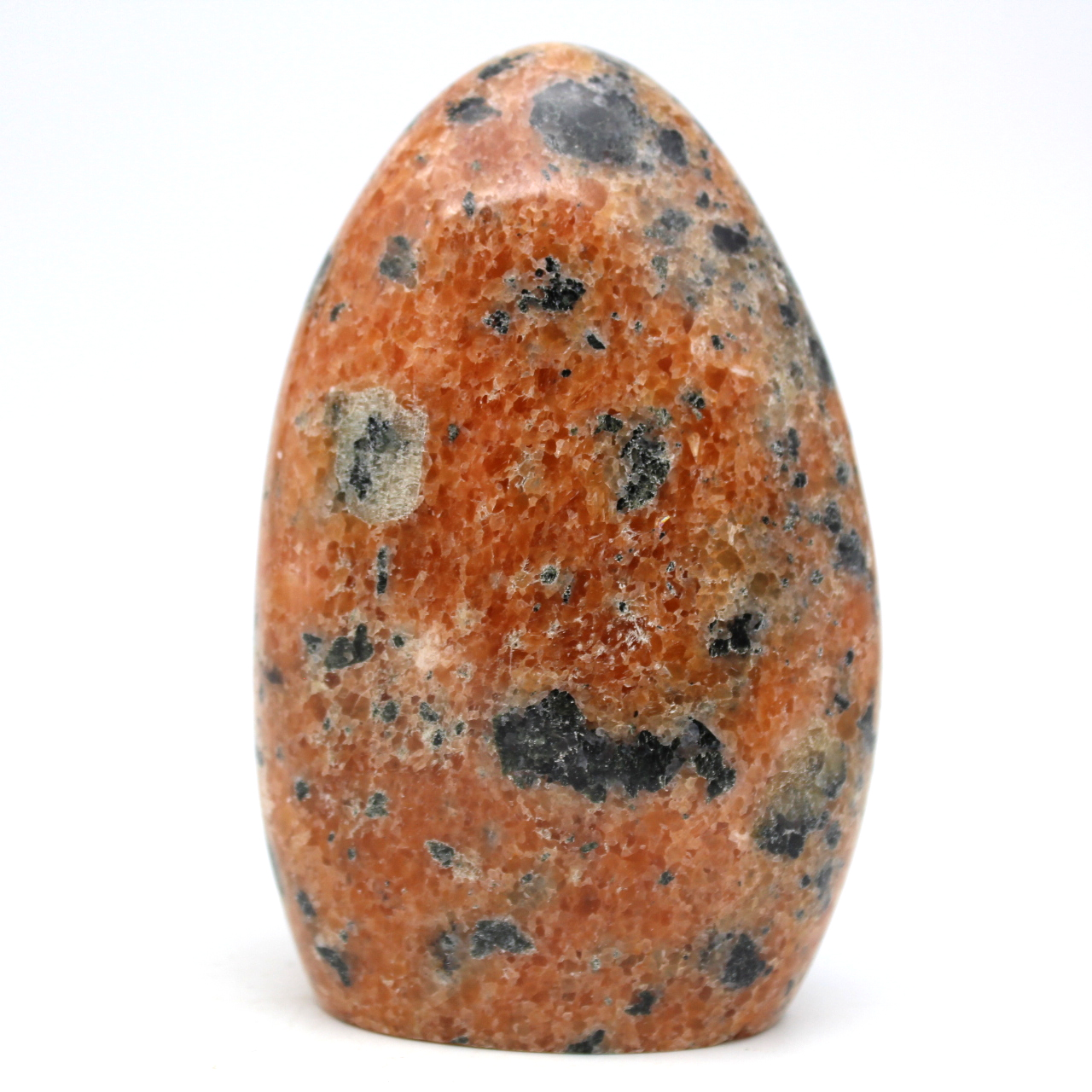 Polierter orangefarbener calcit-stein