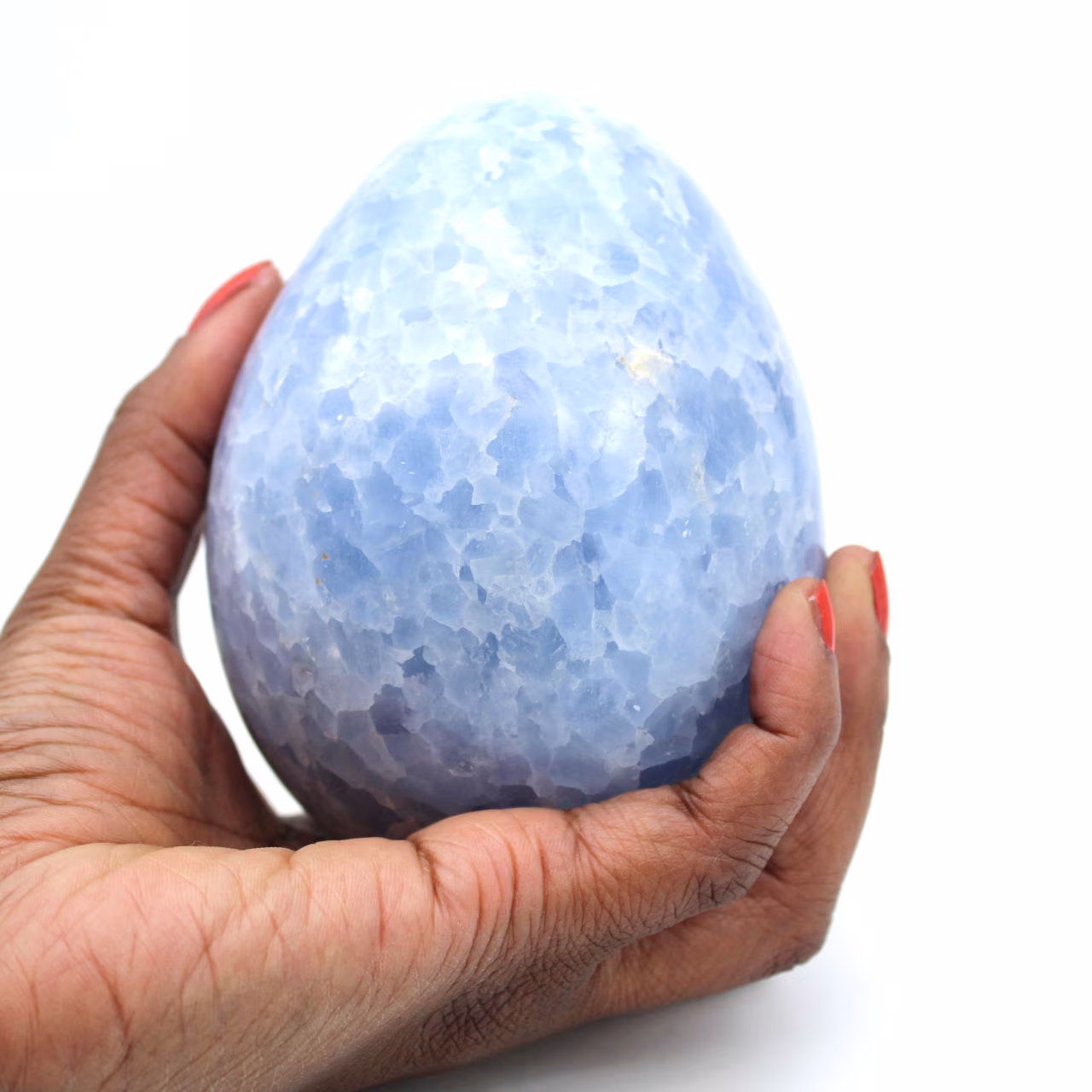 Blaues calcit-mineral-ei