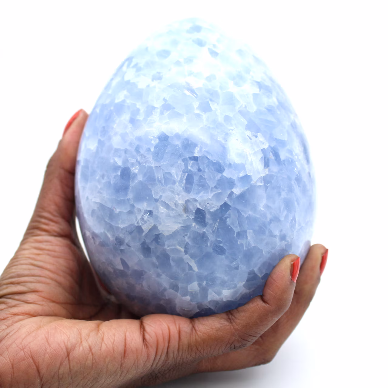 Blaues calcit-mineral-ei