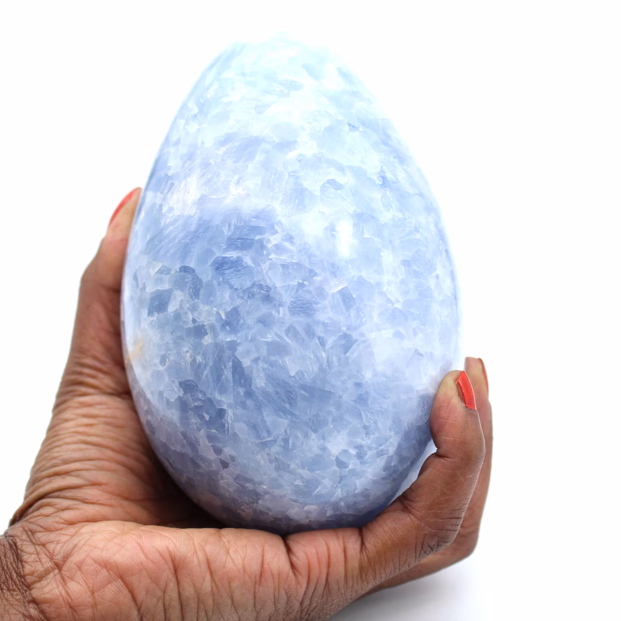 Blaues calcit-mineral-ei