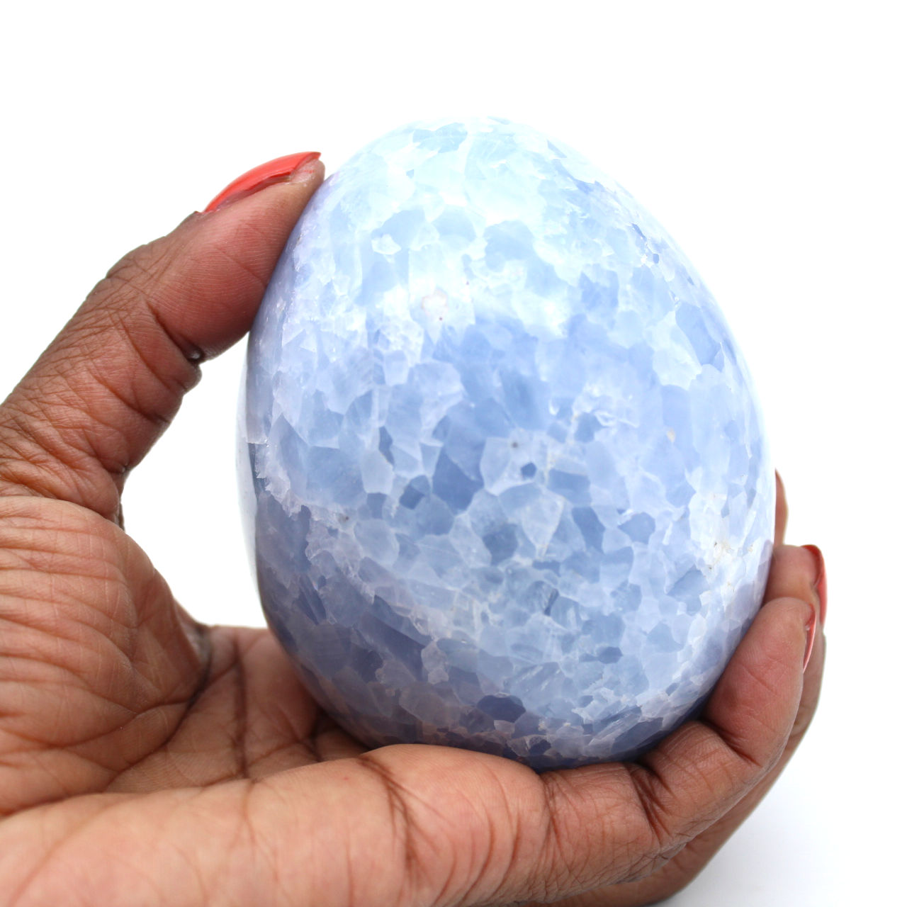 Blaues calcit-mineral-ei