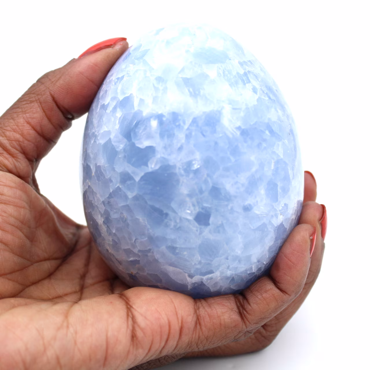 Blaues calcit-mineral-ei