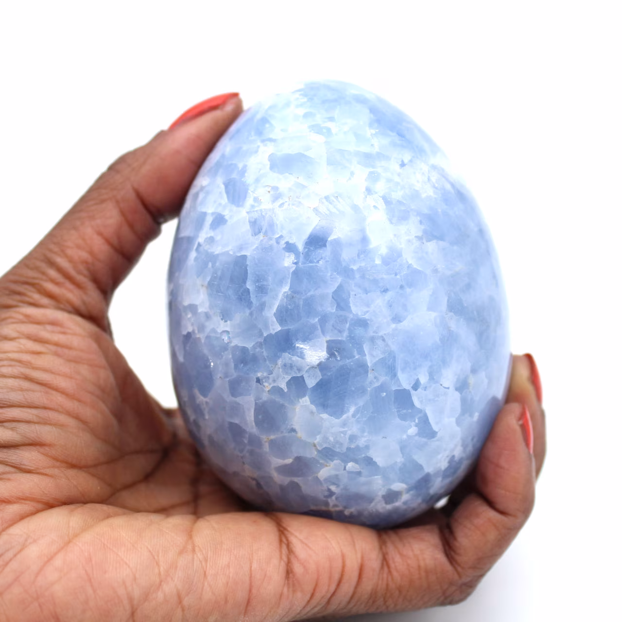 Blaues calcit-mineral-ei