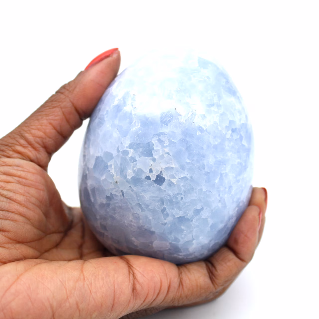 Blaues calcit-mineral-ei