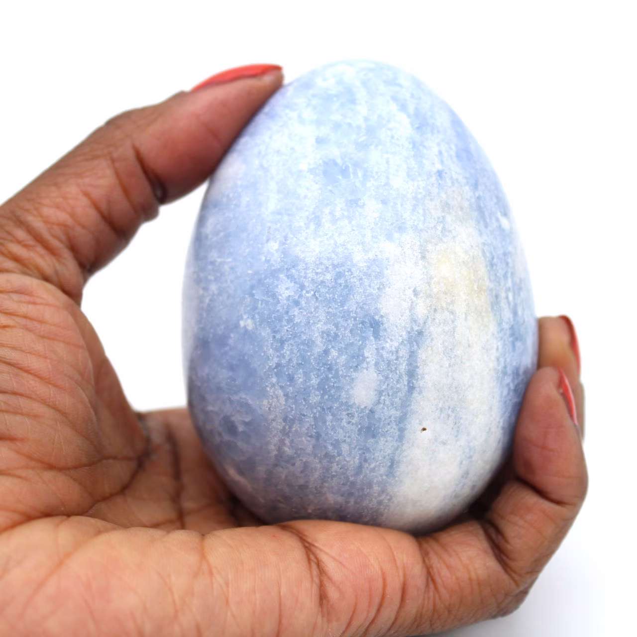 Blaues calcit-mineral-ei