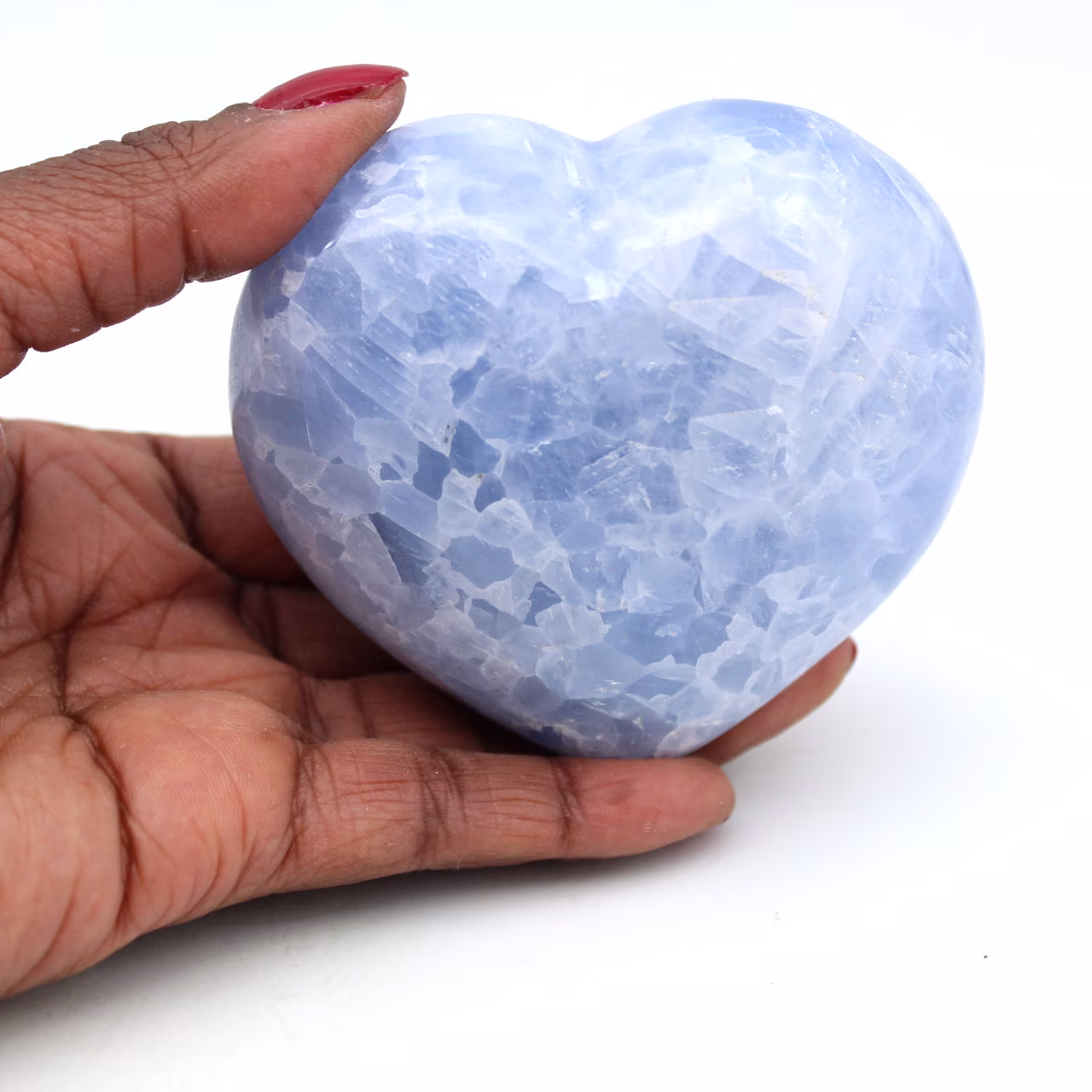 Herz aus blauem calcit