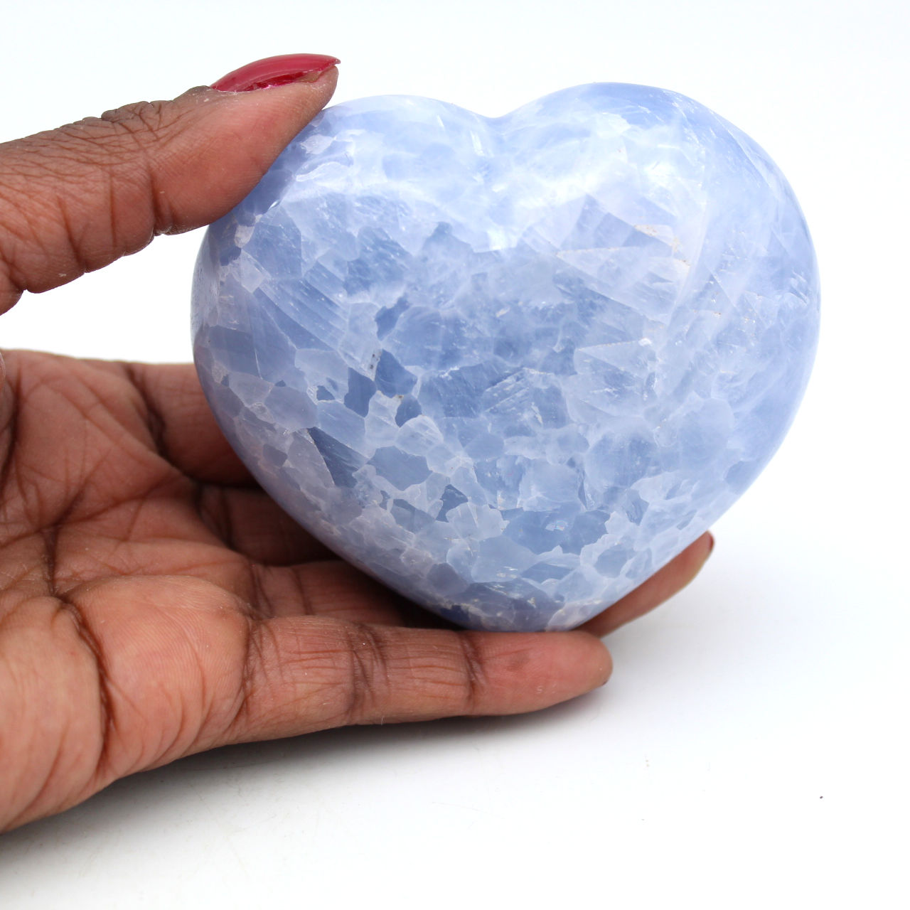 Herz aus blauem calcit