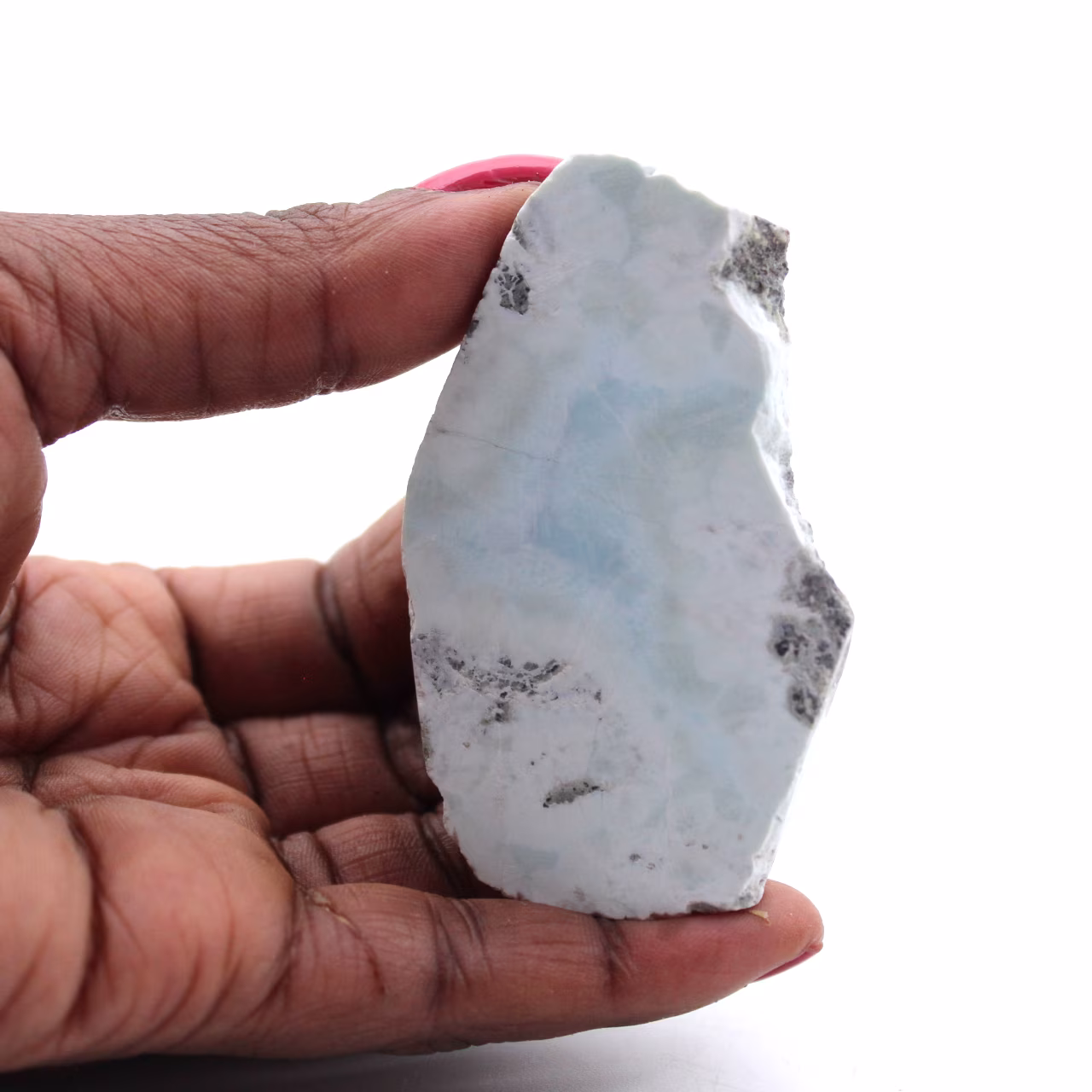 Halbpolierte Larimar-Plakette