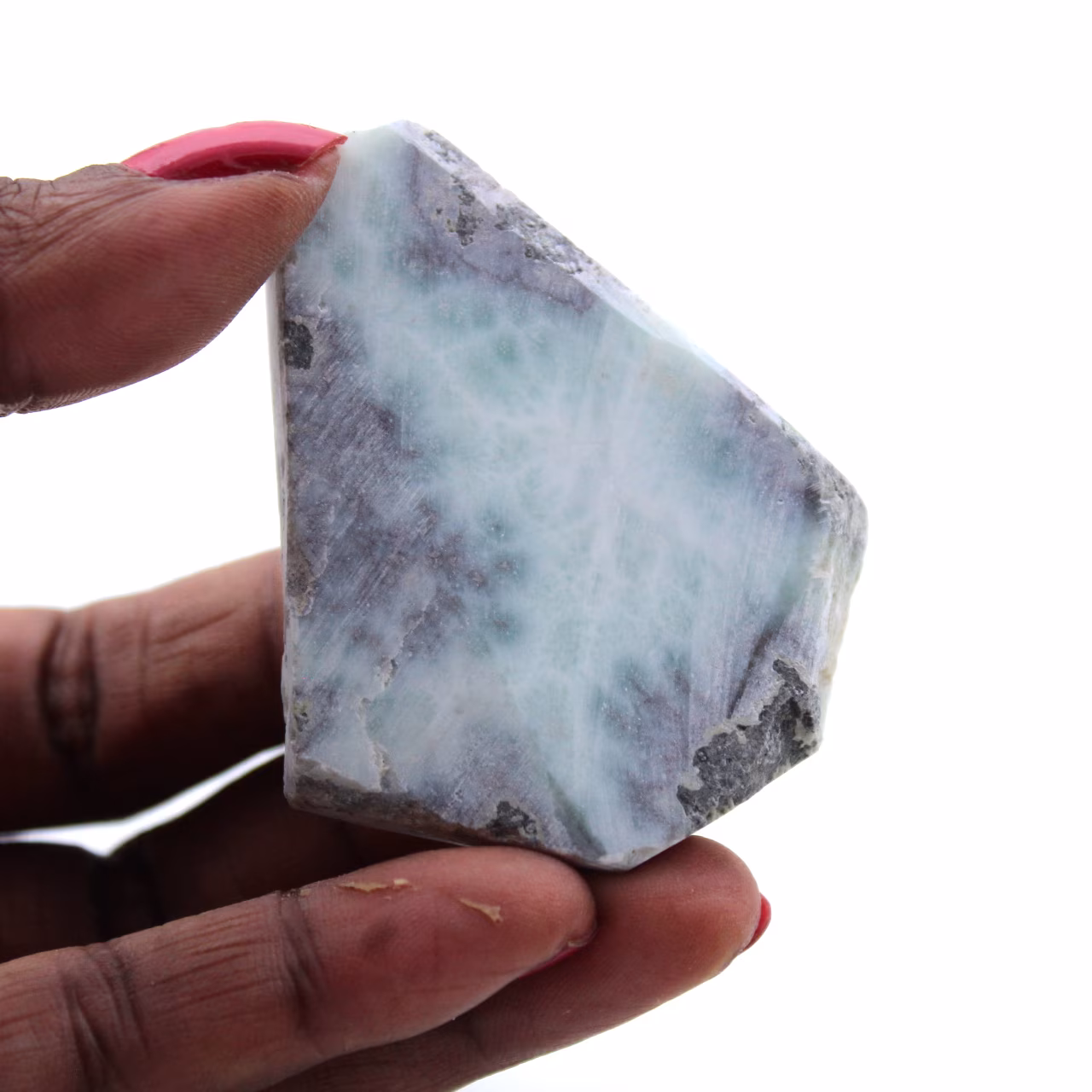 Halbpolierte Larimar-Plakette