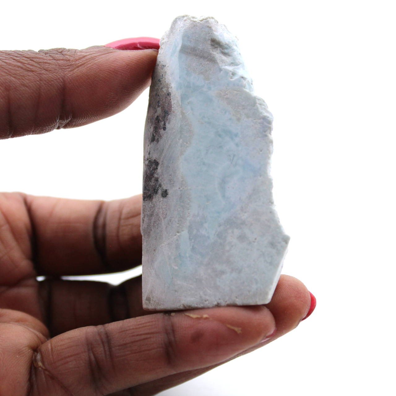 Halbpolierte Larimar-Plakette